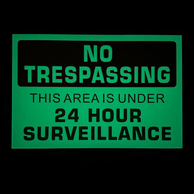 No Trespassing Aluminum Photoluminescent Safety Warning Signage 200 X 300mm