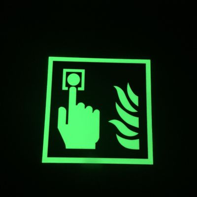 100g Call Point Photoluminescent Fire Signs Glow In The Dark ISO9001 Certificate